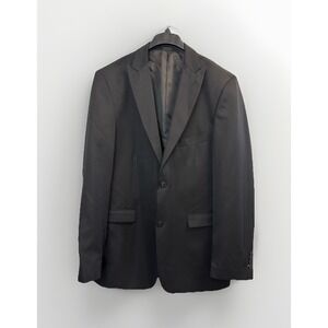 Vintage Falcone Blazer Jacket Men's 44L Black Twill Peak Lapel 2-Button